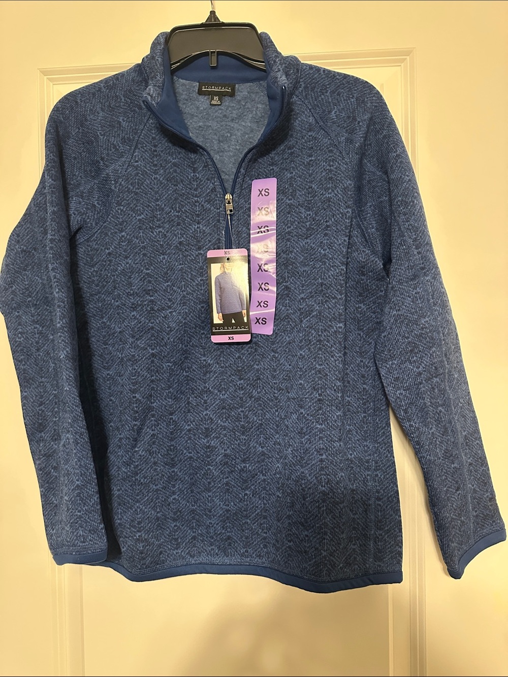 Women's Blue Zip-Up Quarter Zip Pullover Jacket